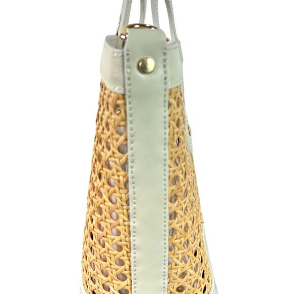 Rose White Italian Leather Handbag – Elegant Top Handle & Shoulder Bag for Women - Picture 4 of 11